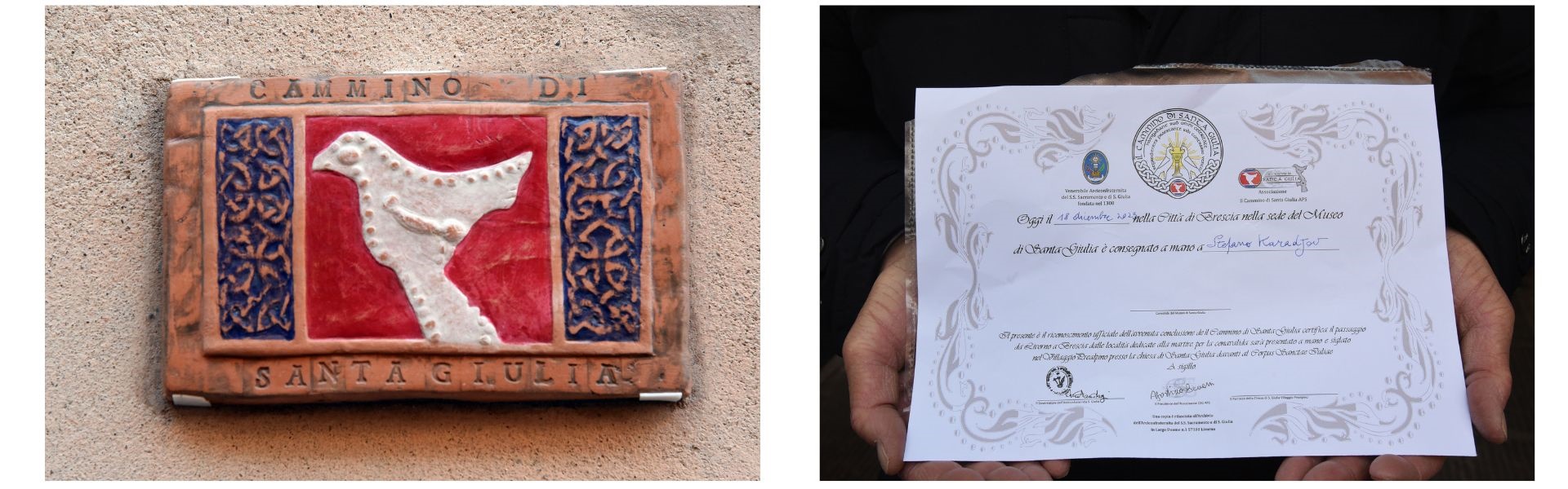 Formella cammino Santa Giulia