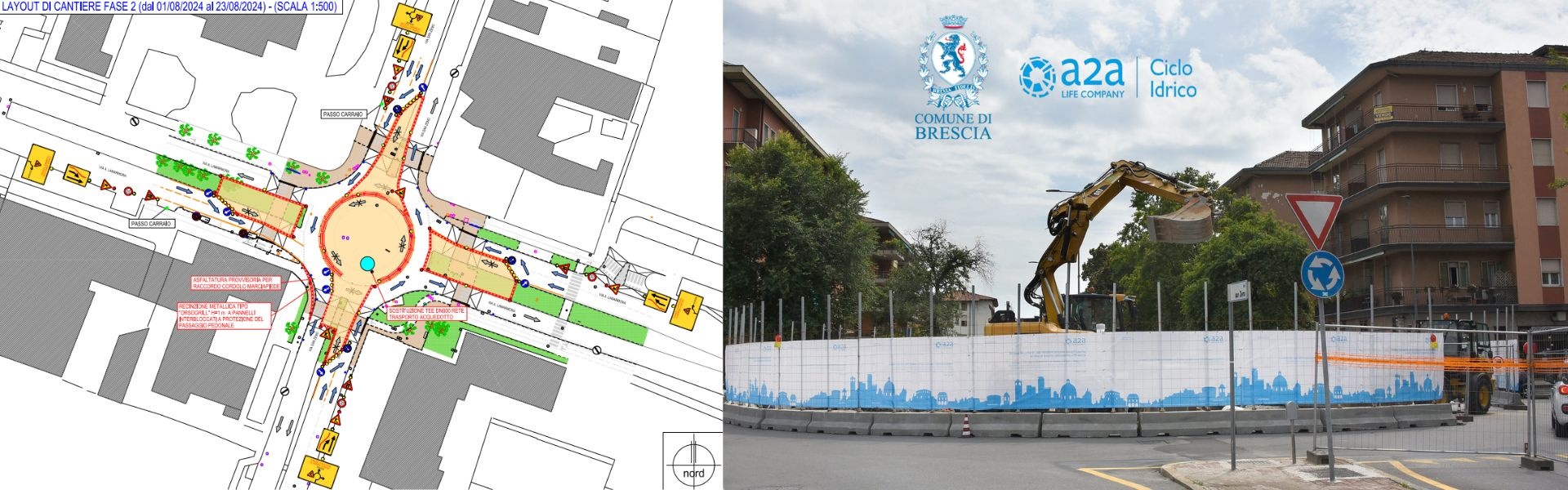 Rotatoria via San Zeno-via Lamarmora (Chiusura 1 agosto 2024)