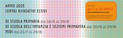 Apertura iscrizioni CRE 2025